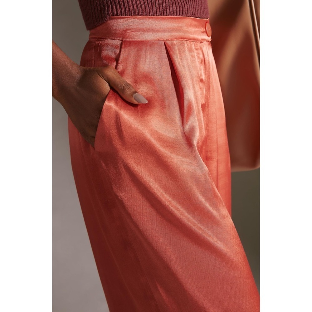 ANTHROPOLOGIE Orange Petra Wide Leg Trousers Size XS NWT - Picture 7 of 10